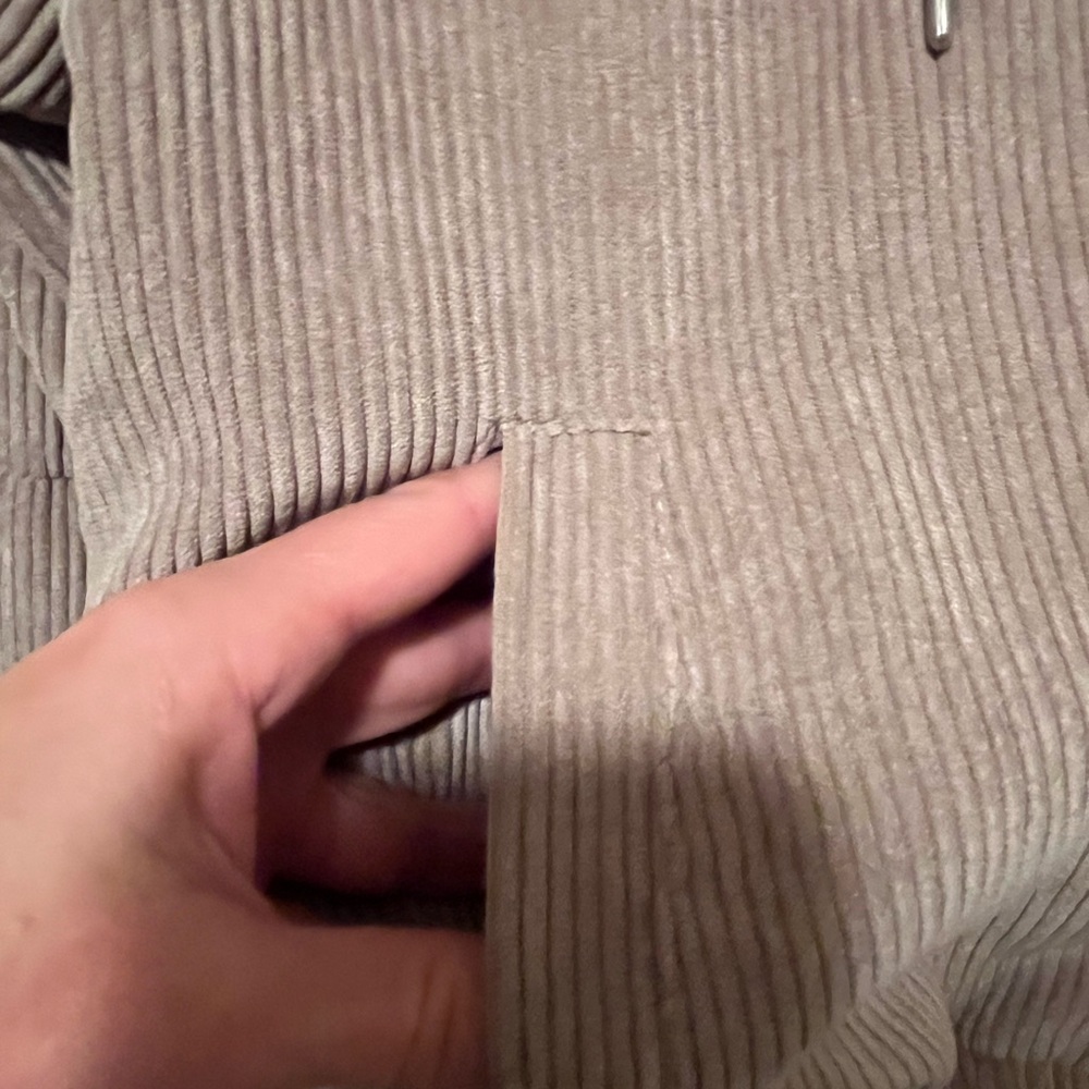 Ashley Sunrise Collection Corduroy Sherpa Hoodie Jacket Taupe Medium - Picture 4 of 7